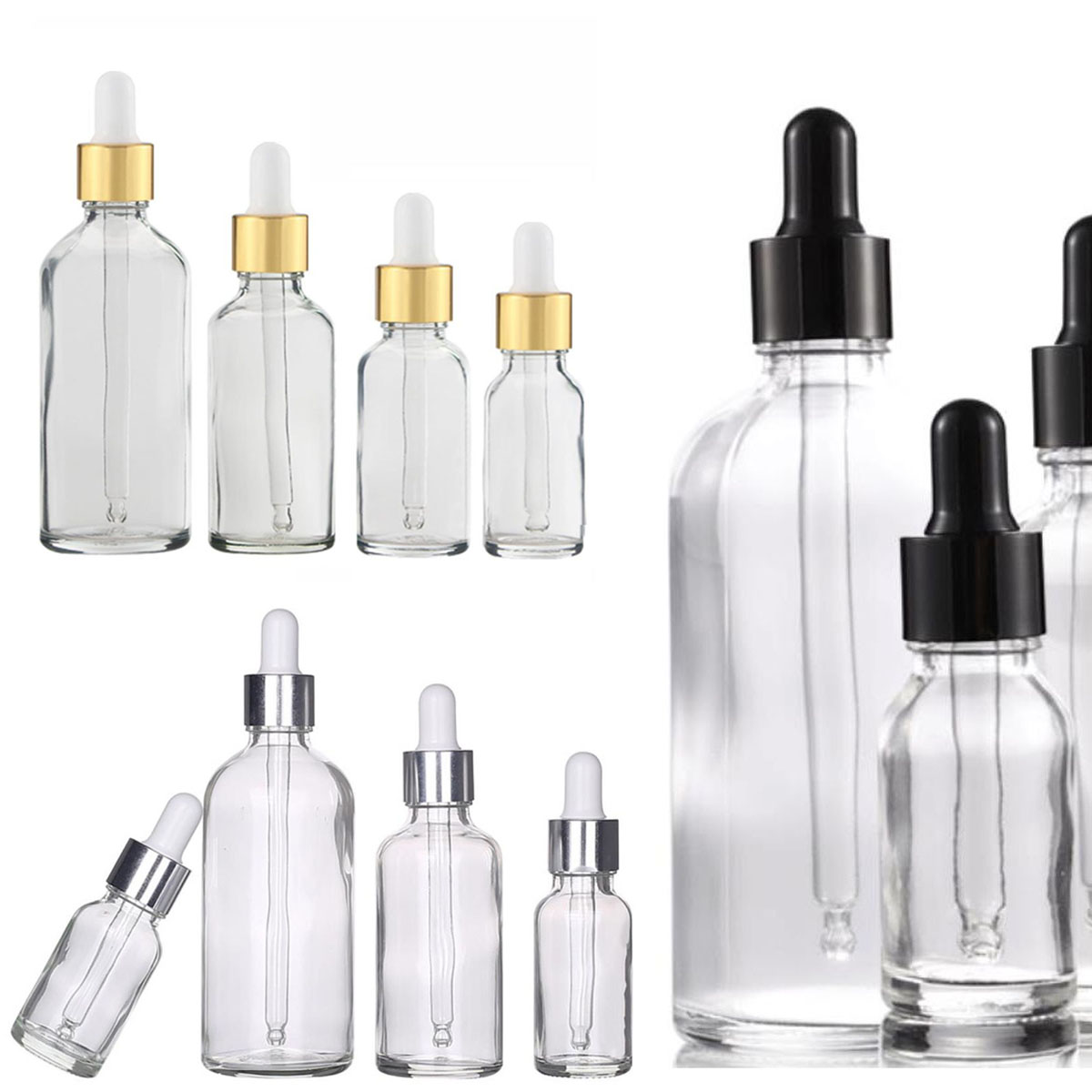 Home Fragrance Jar - Frascos cuentagotas de vidrio transparente de