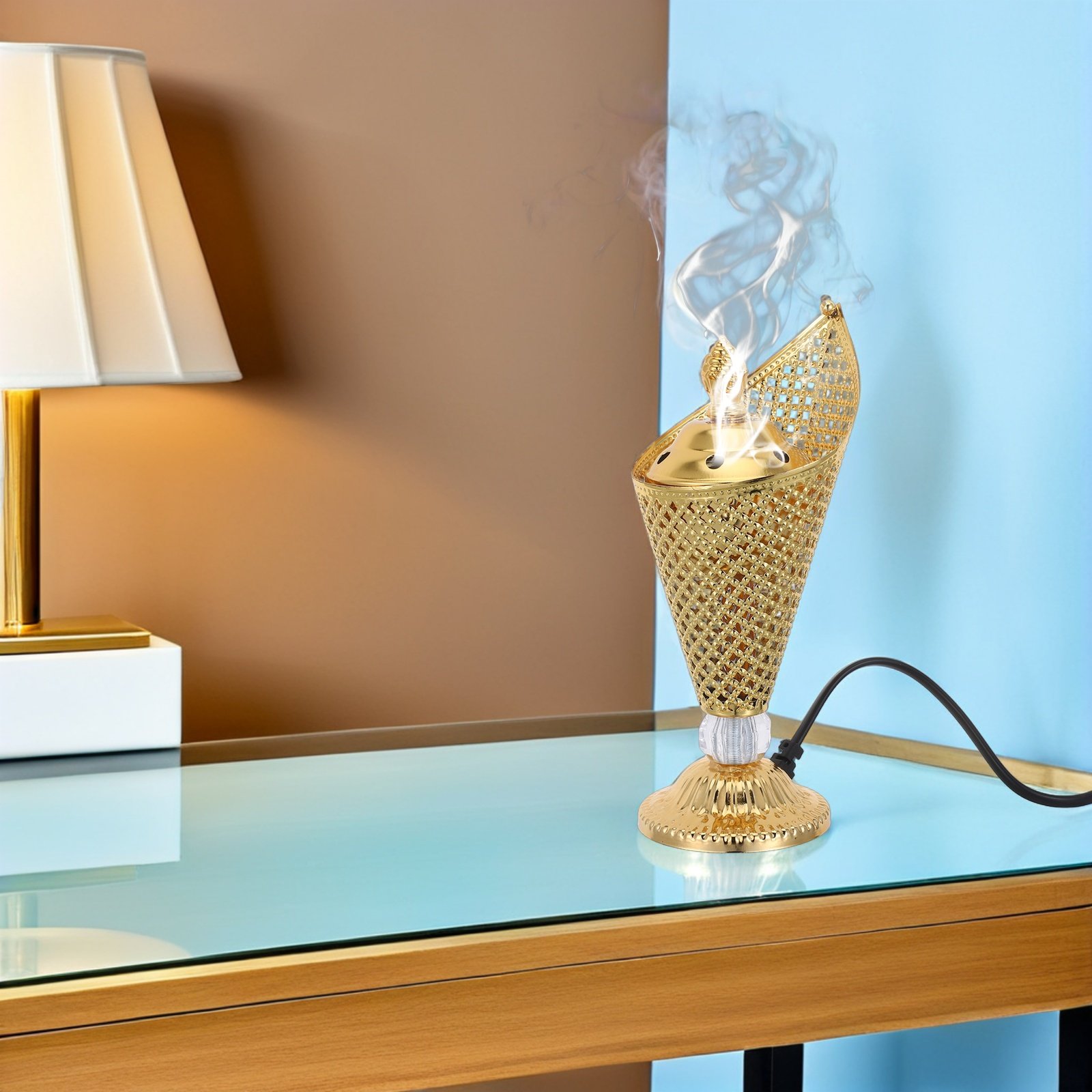 Home Fragrance Plug In - Quemador de Incienso Eléctrico de Metal