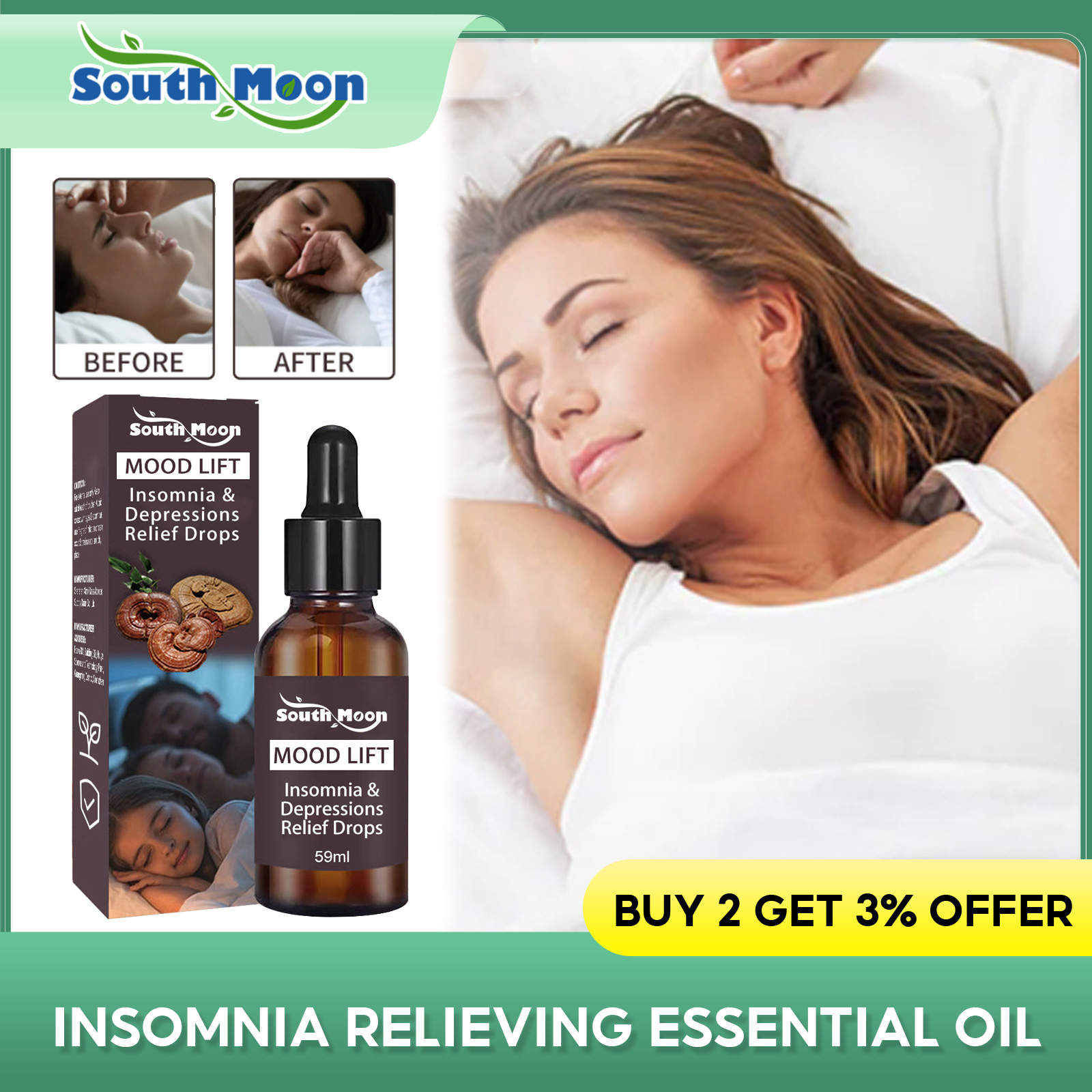 Lavender Pillow Spray - Gotas para tratamiento del insomnio, dolor