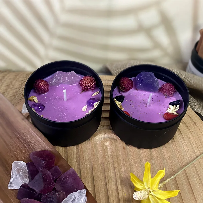Home Fragrance Jar - Vela perfumada de piedra de cristal
