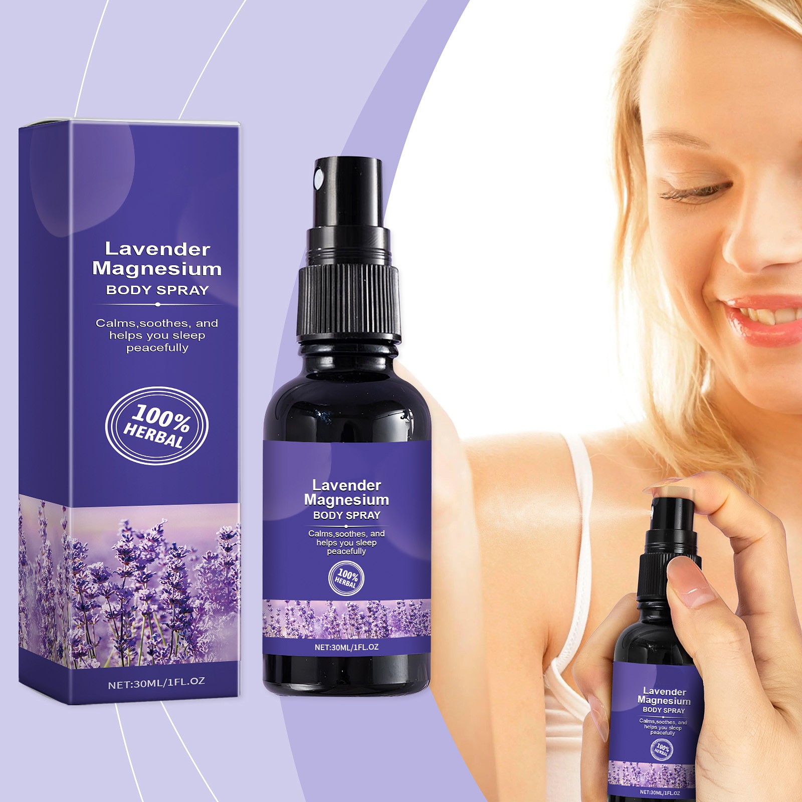Lavender Pillow Spray - Spray de lavanda para dormir, 30ml,
