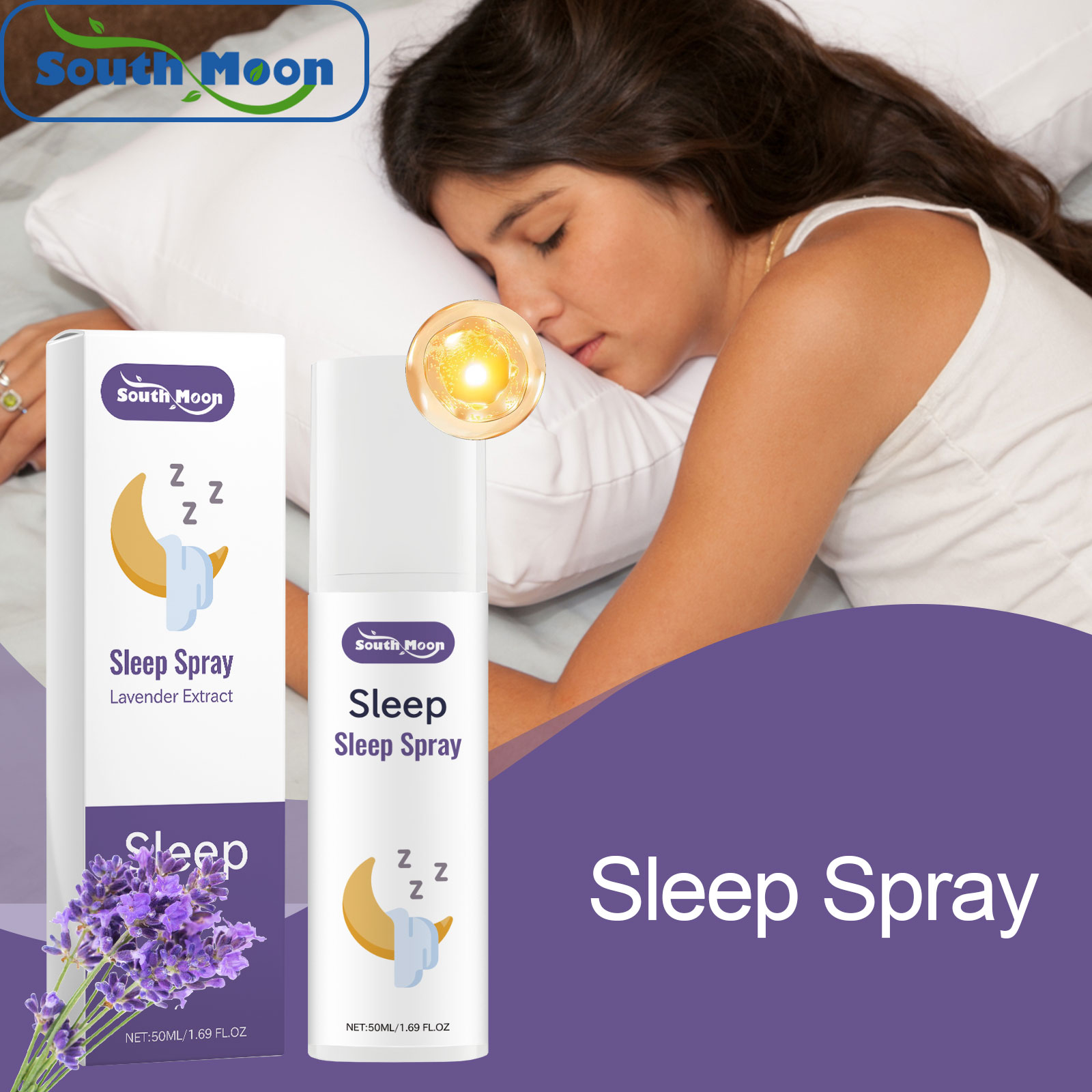 Lavender Pillow Spray - Spray de lavanda para dormir, relajación