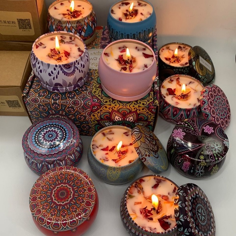 Home Fragrance Jar - 1/4PCS Velas Aromáticas Vintage, Velas de